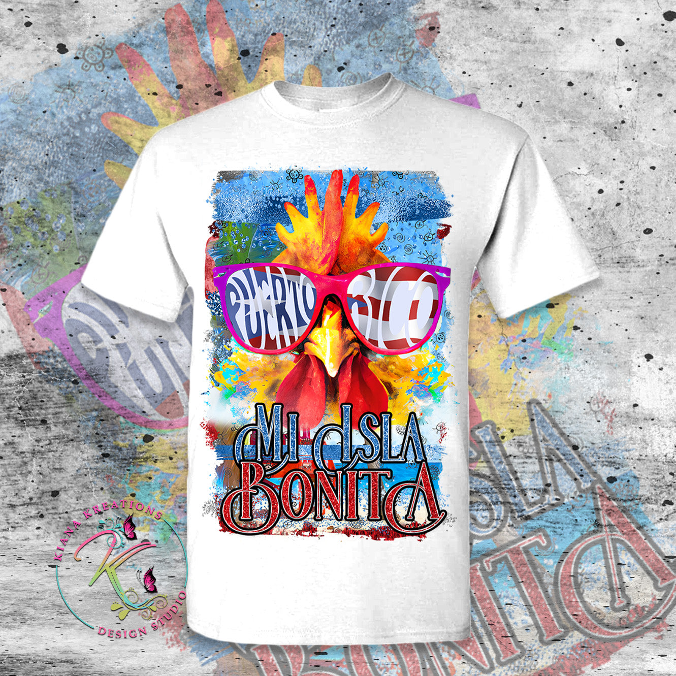 Puerto Rico Inspired-Mi Isla Bonita Center Print T-Shirt