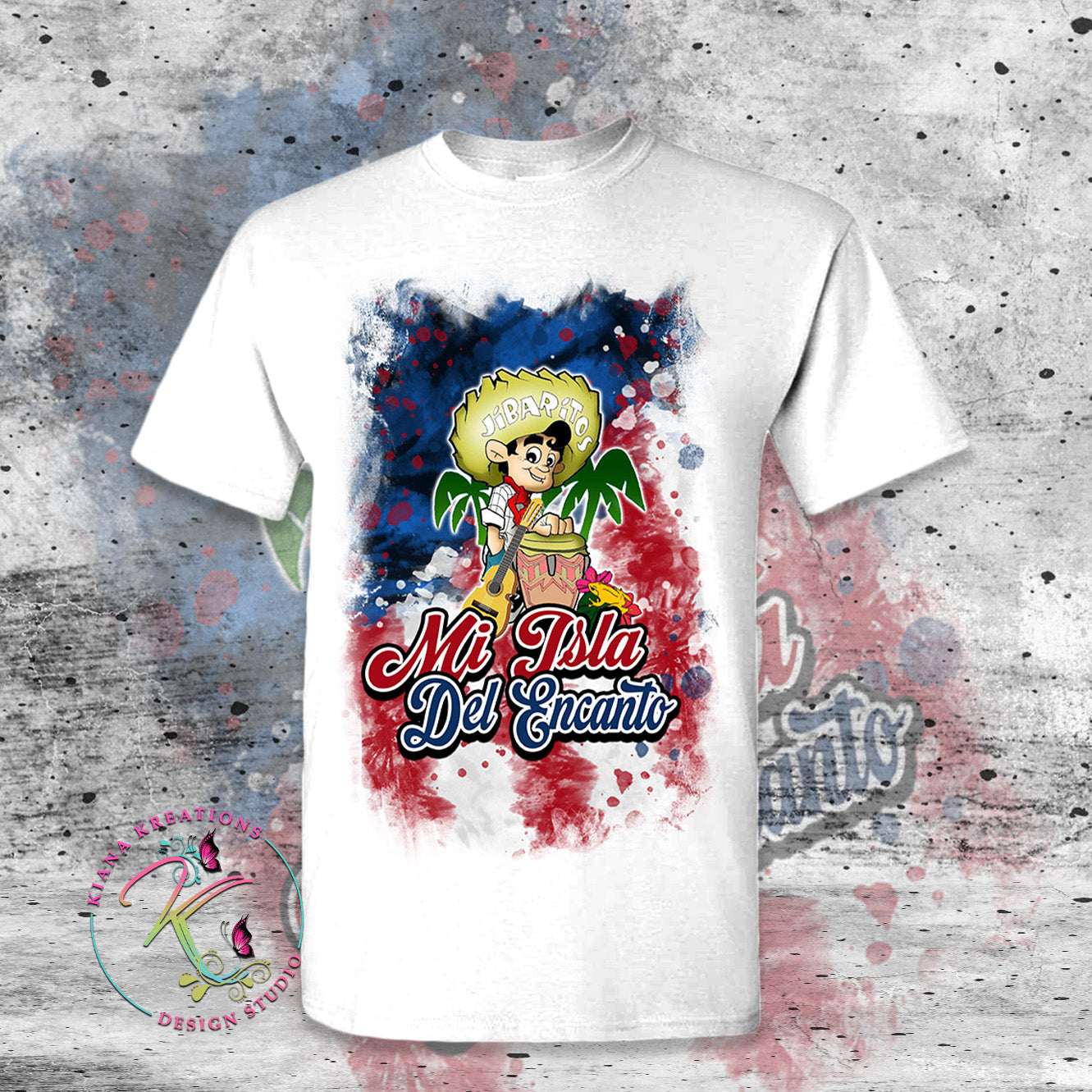 Puerto Rico Inspired-Jibarito Center Print T-Shirt