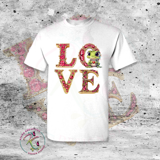 Puerto Rico Inspired-LOVE PR Chibi Frog 2 Center Print T-Shirt