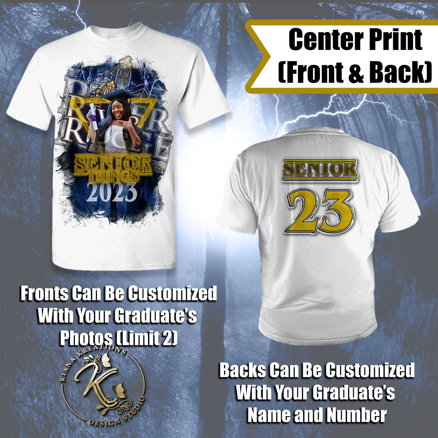 Graduation Center Print Shirts